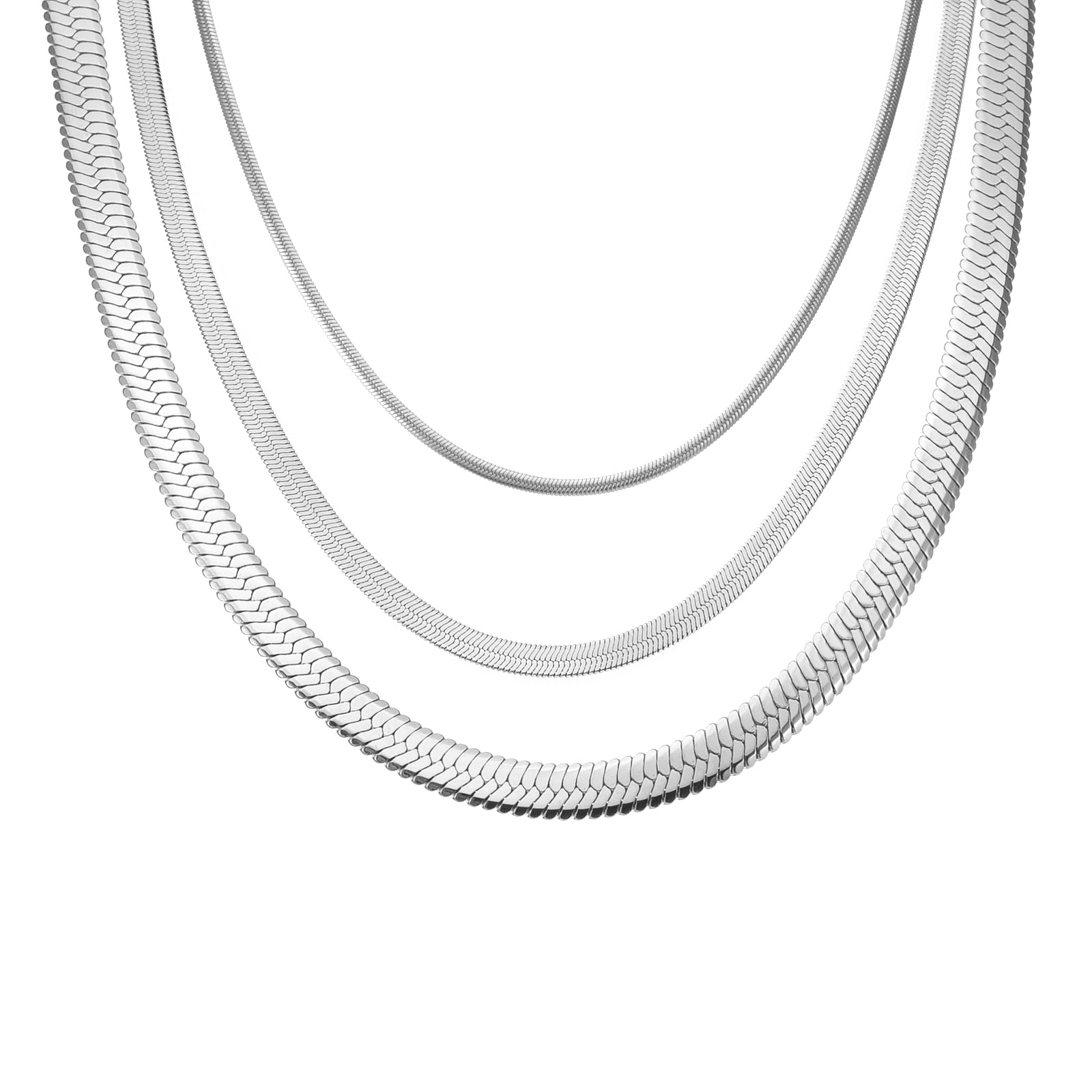 C006W B.Tiff 6mm Herringbone Chain Necklace - PBNJ FASHIONS