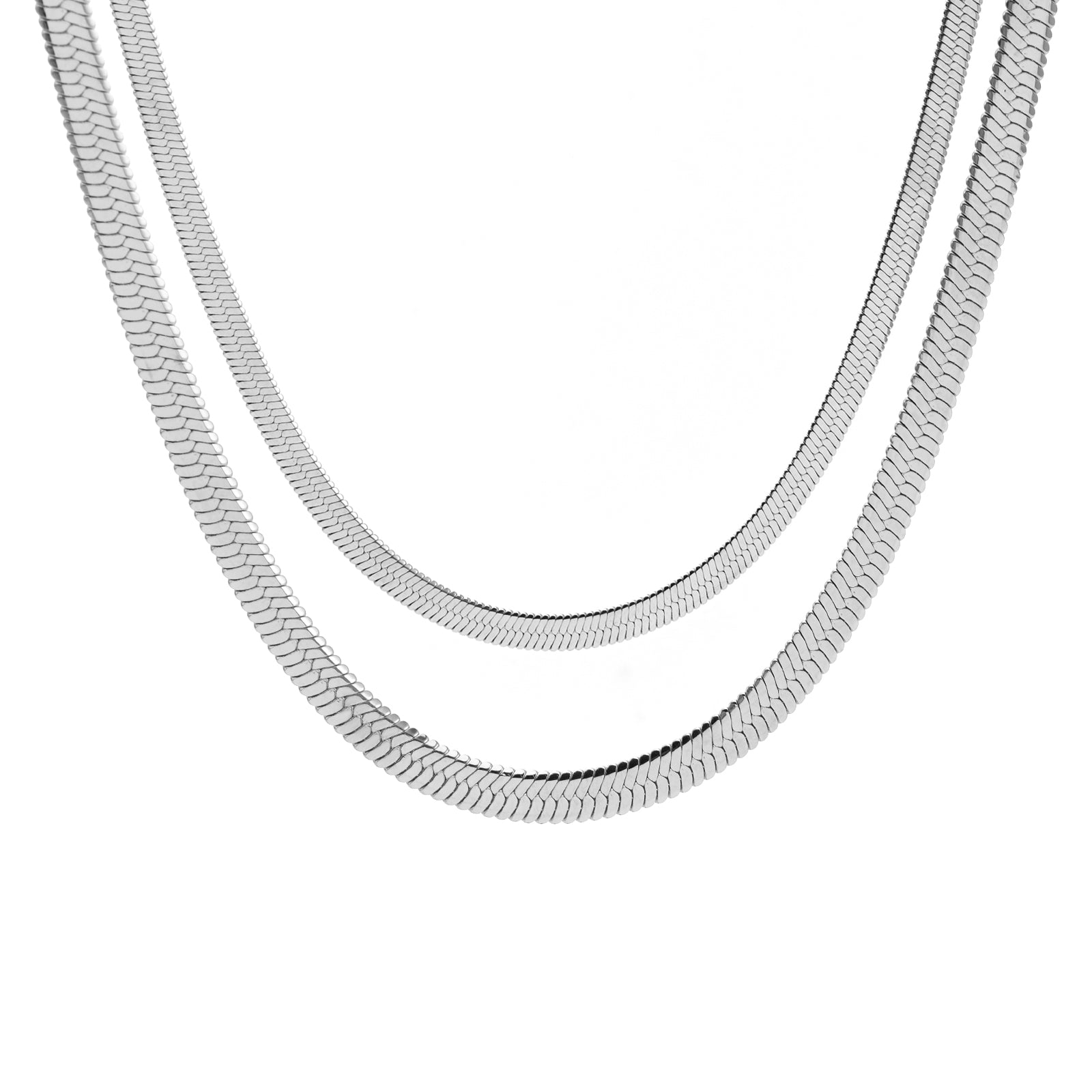 C006W B.Tiff 6mm Herringbone Chain Necklace - PBNJ FASHIONS
