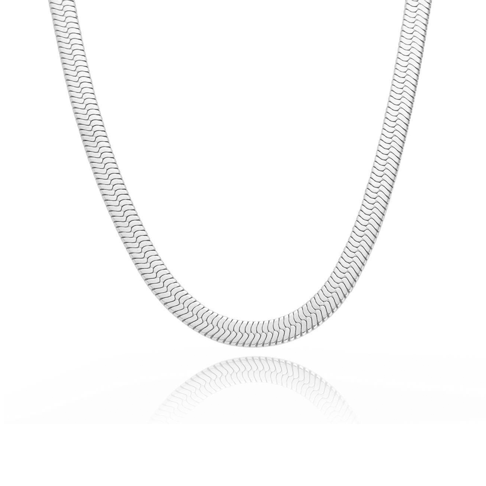 C006W B.Tiff 6mm Herringbone Chain Necklace - PBNJ FASHIONS