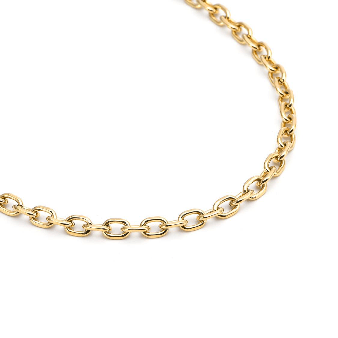C007G B.Tiff 5mm Gold Cable Link Chain Necklace - PBNJ FASHIONS