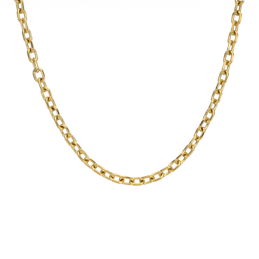 C007G B.Tiff 5mm Gold Cable Link Chain Necklace - PBNJ FASHIONS
