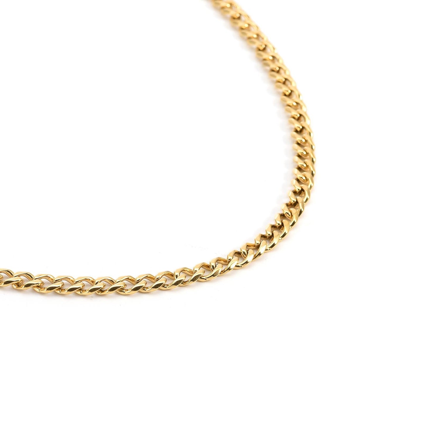 C014G B.Tiff 4mm Gold Curb Link Chain Necklace - PBNJ FASHIONS