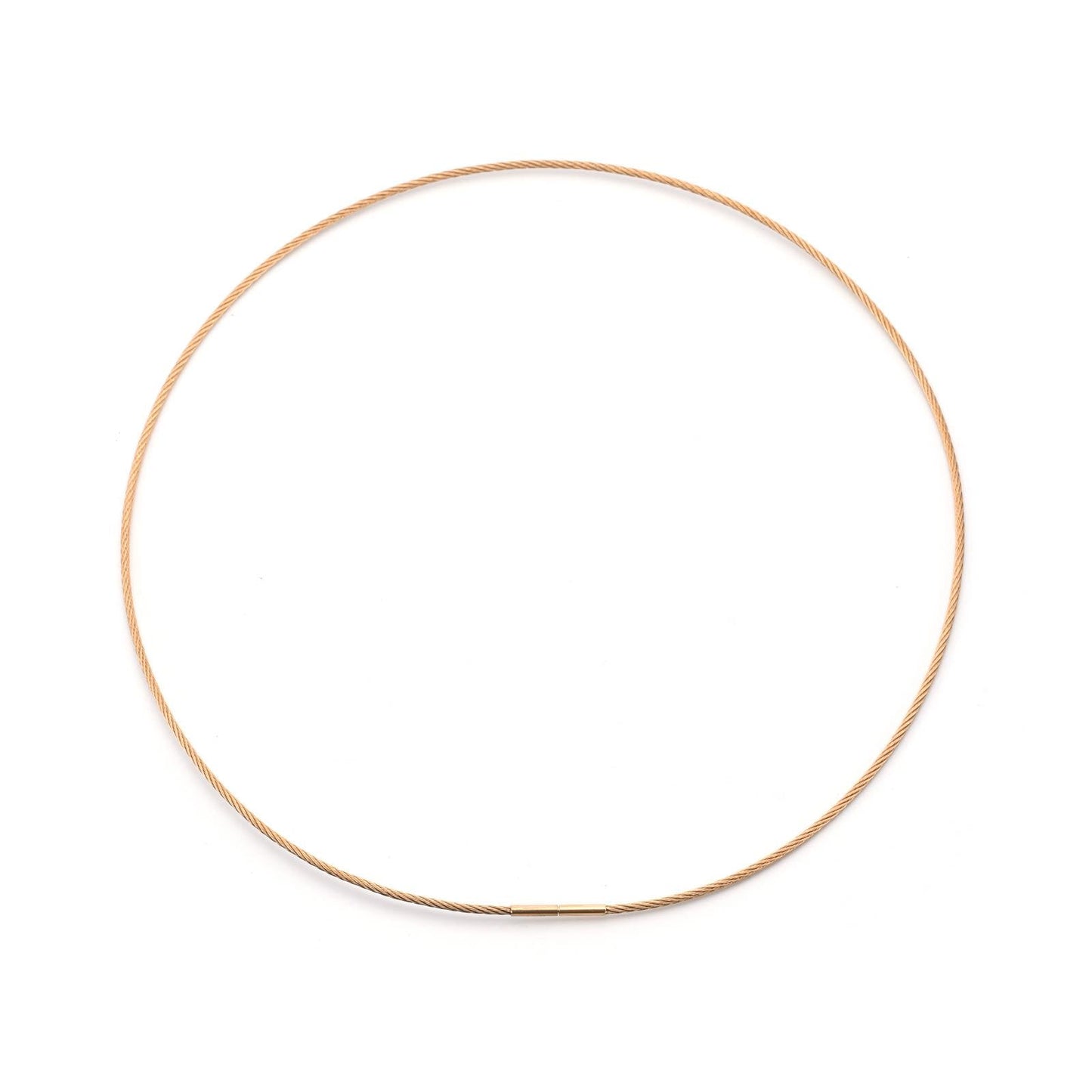 C015RG B.Tiff Rose Gold Cable Wire Chain Necklace - PBNJ FASHIONS