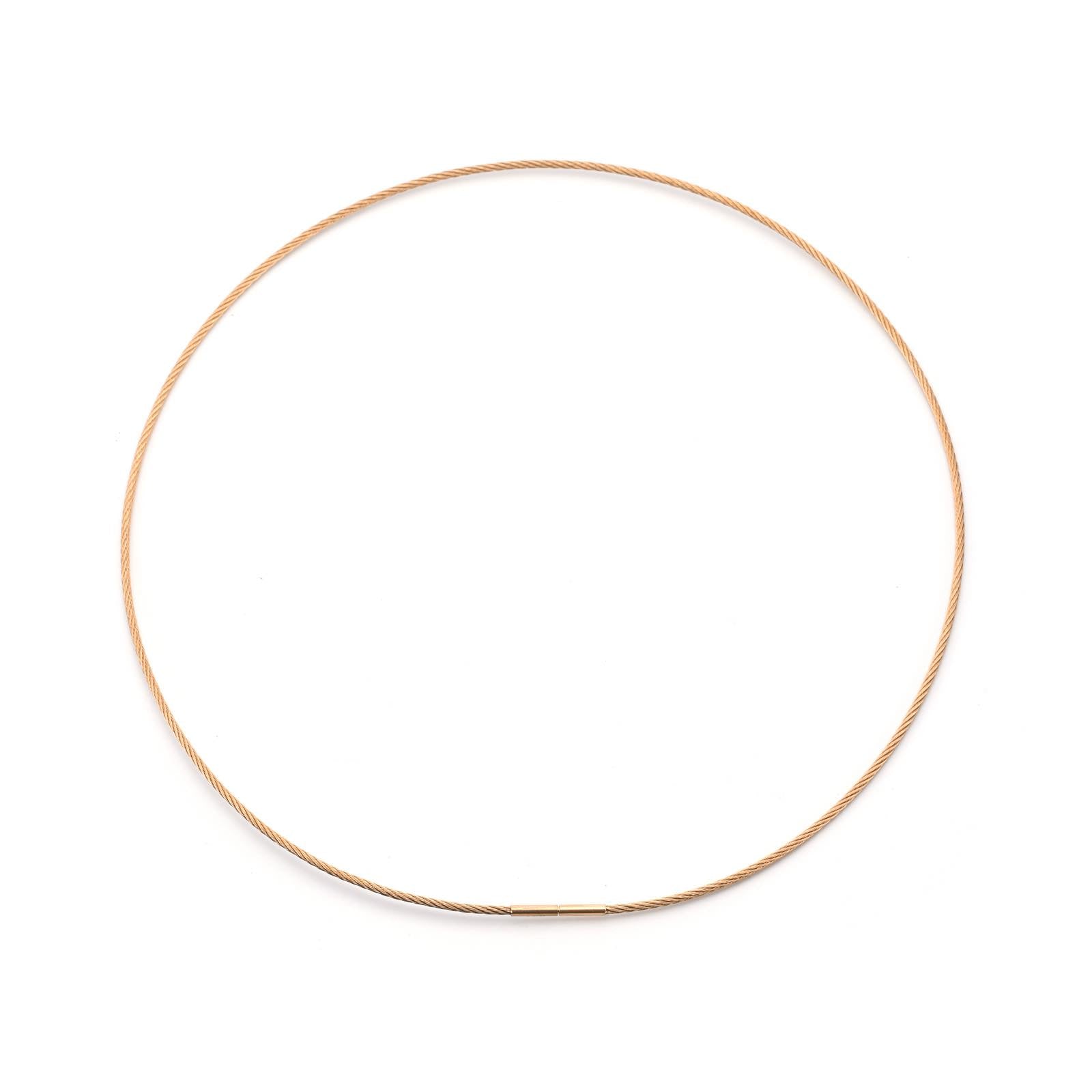 C015RG B.Tiff Rose Gold Cable Wire Chain Necklace - PBNJ FASHIONS