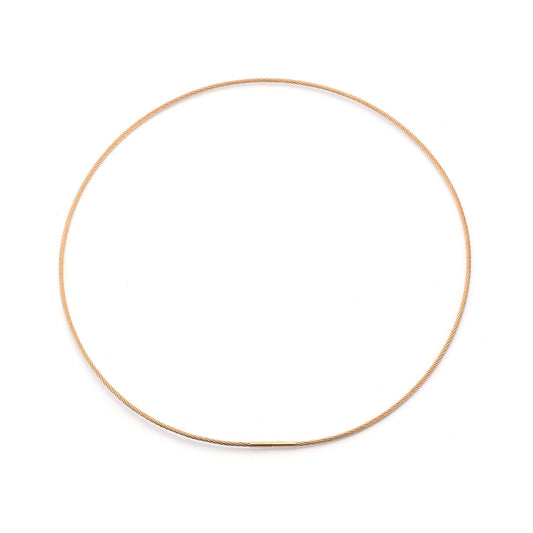 C015RG B.Tiff Rose Gold Cable Wire Chain Necklace - PBNJ FASHIONS