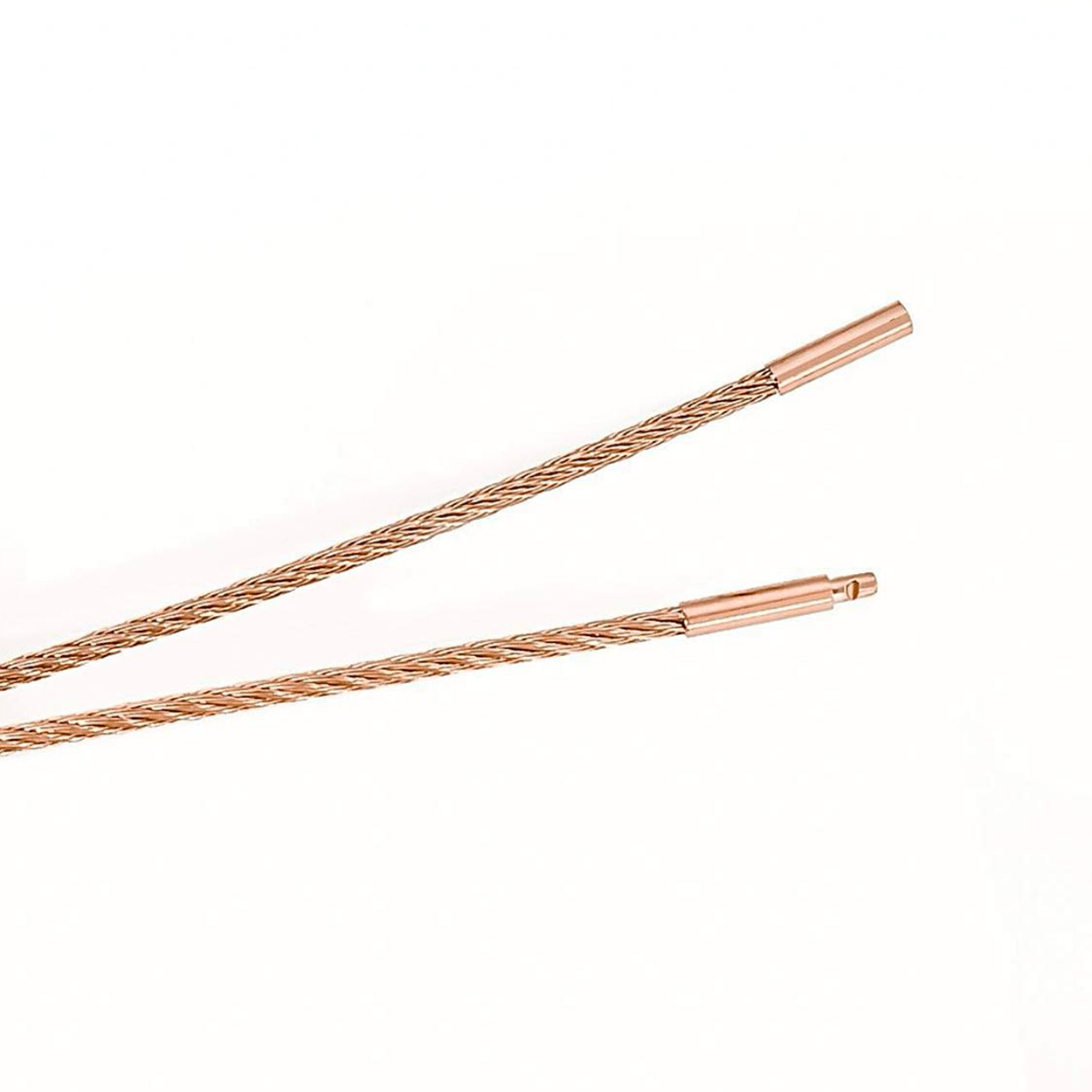 C015RG B.Tiff Rose Gold Cable Wire Chain Necklace - PBNJ FASHIONS
