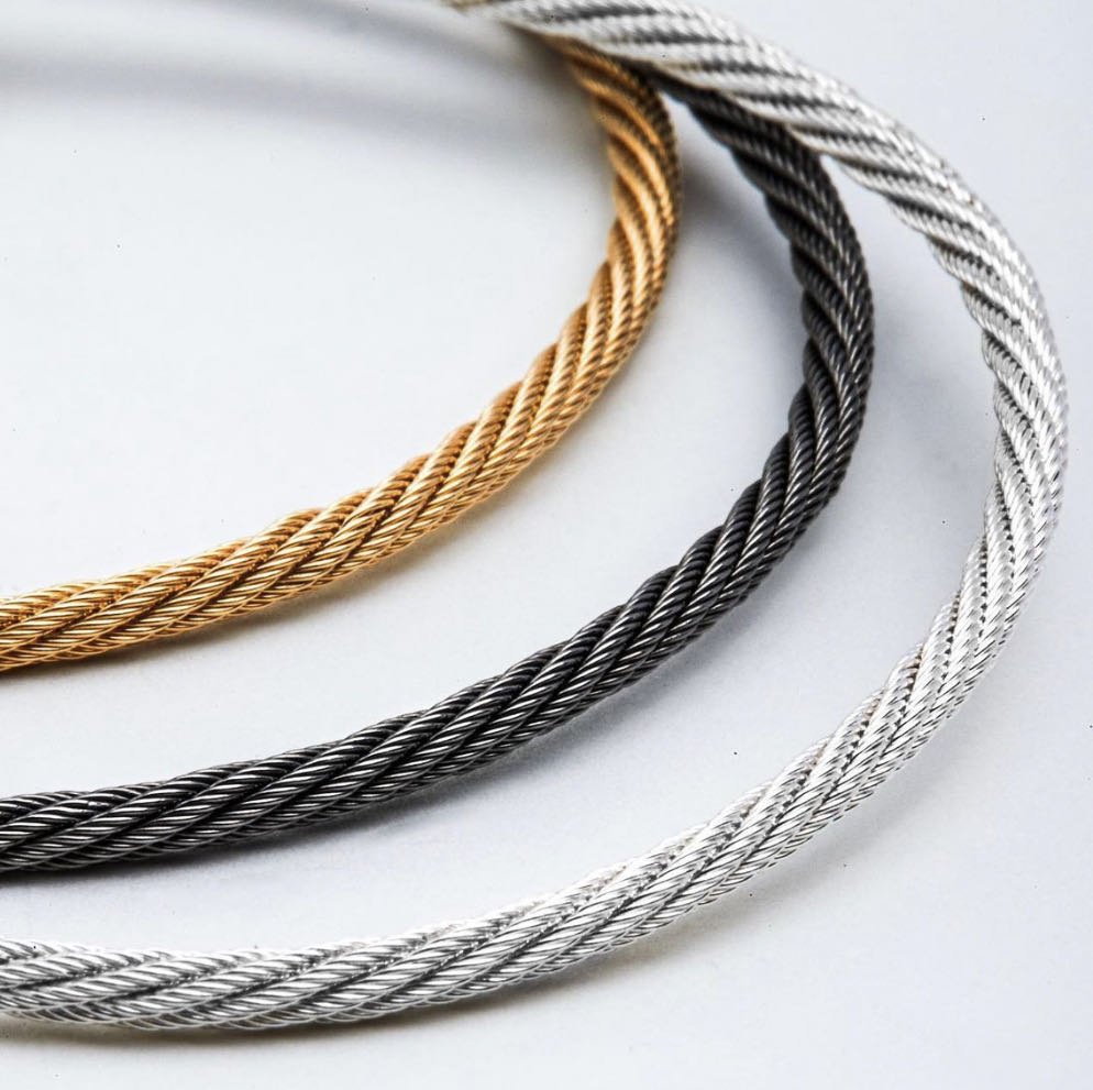 C015B B.Tiff Black Cable Wire Chain Necklace - PBNJ FASHIONS