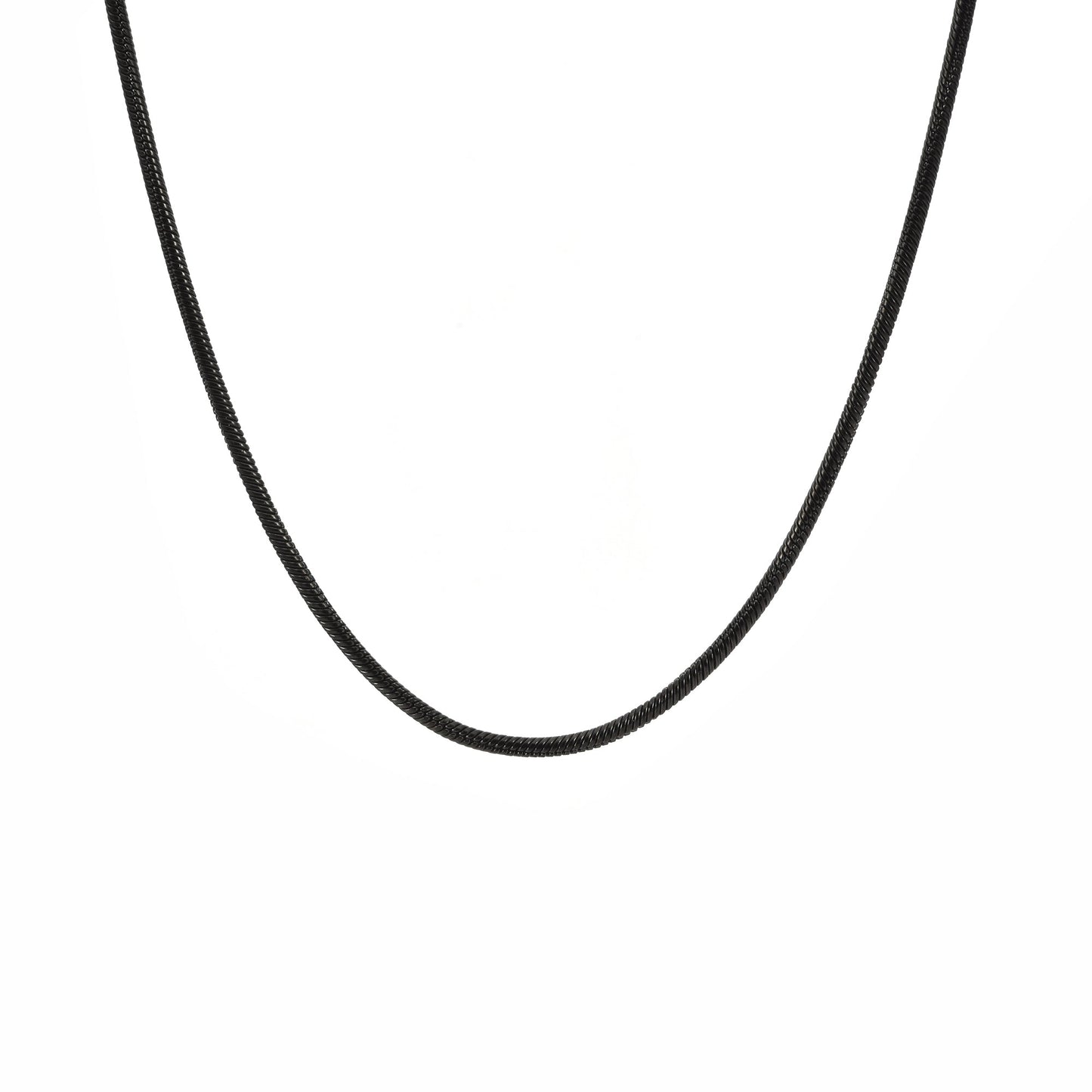 C060B B.Tiff Thick Black Coil Chain - PBNJ FASHIONS