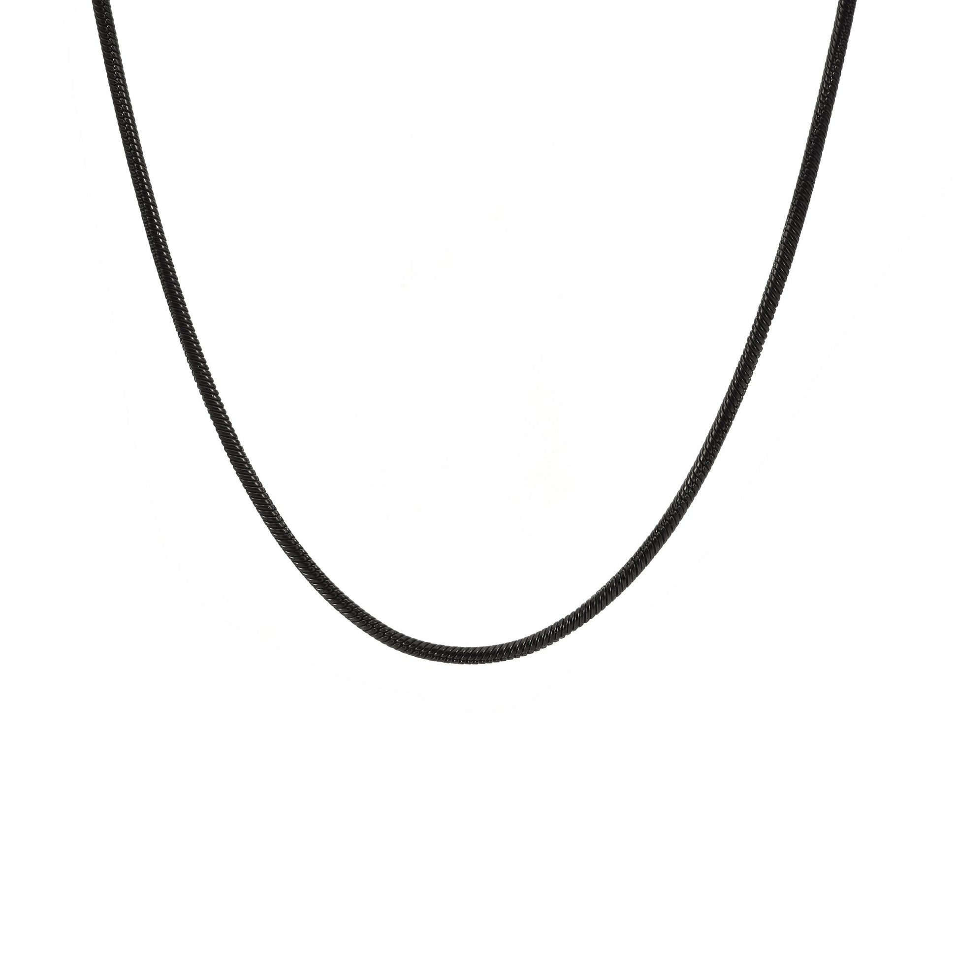 C060B B.Tiff Thick Black Coil Chain - PBNJ FASHIONS