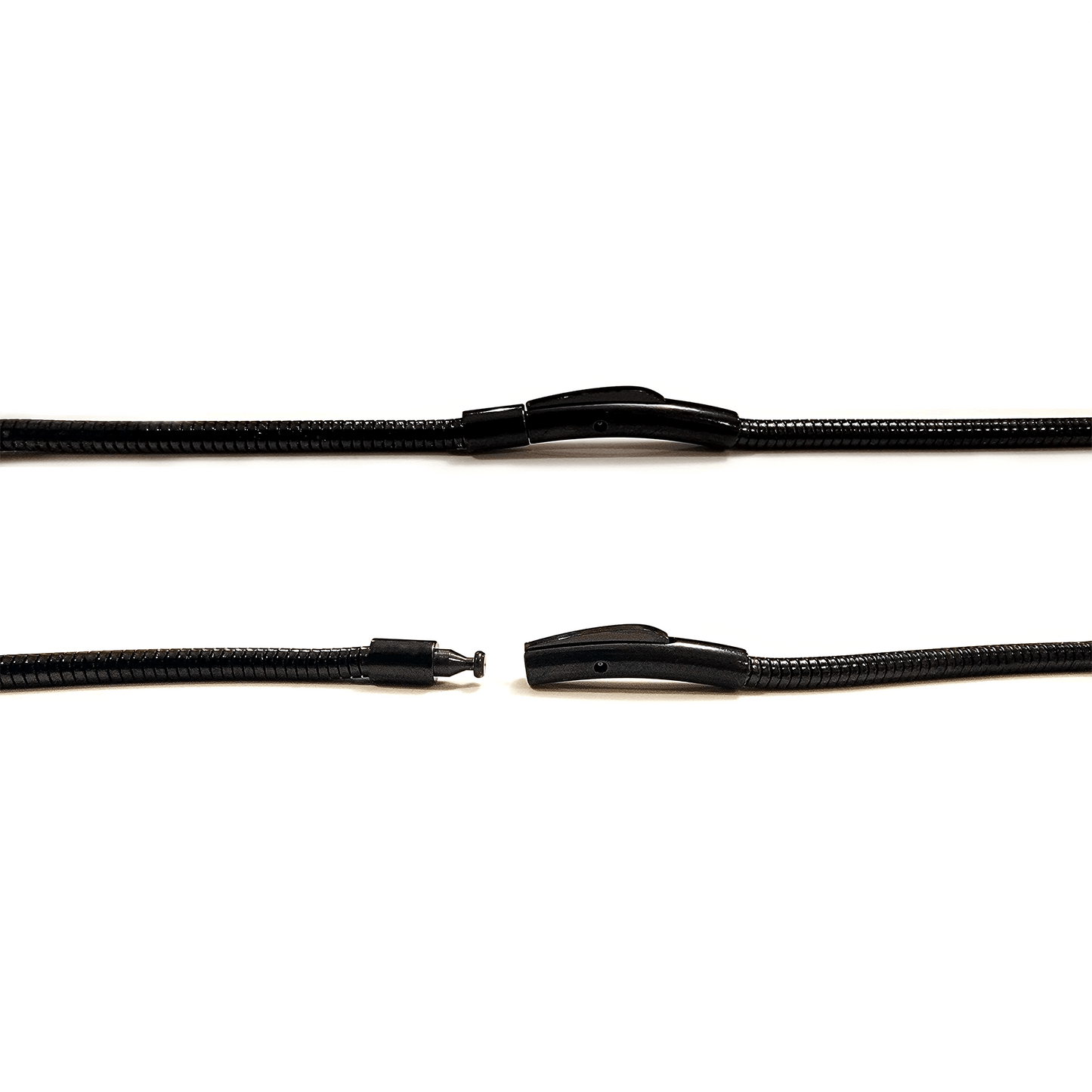 C062B B.Tiff Press Lock Thick Black Steel Coil Chain Necklace - PBNJ FASHIONS