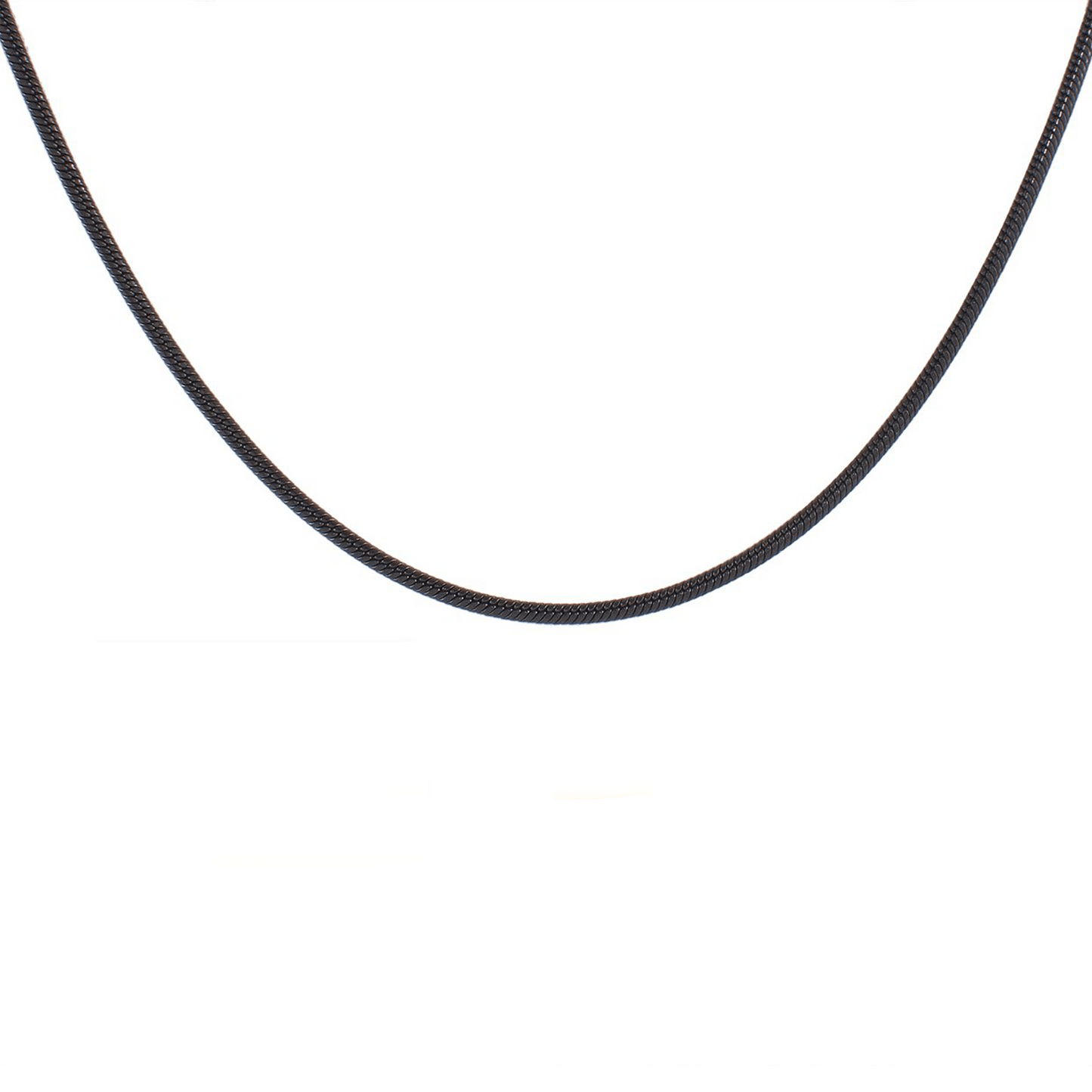 C062B B.Tiff Press Lock Thick Black Steel Coil Chain Necklace - PBNJ FASHIONS