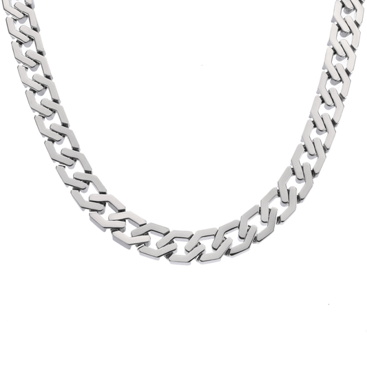 C100W B.Tiff High Polish Flat Angular Cuban Link Necklace - PBNJ FASHIONS