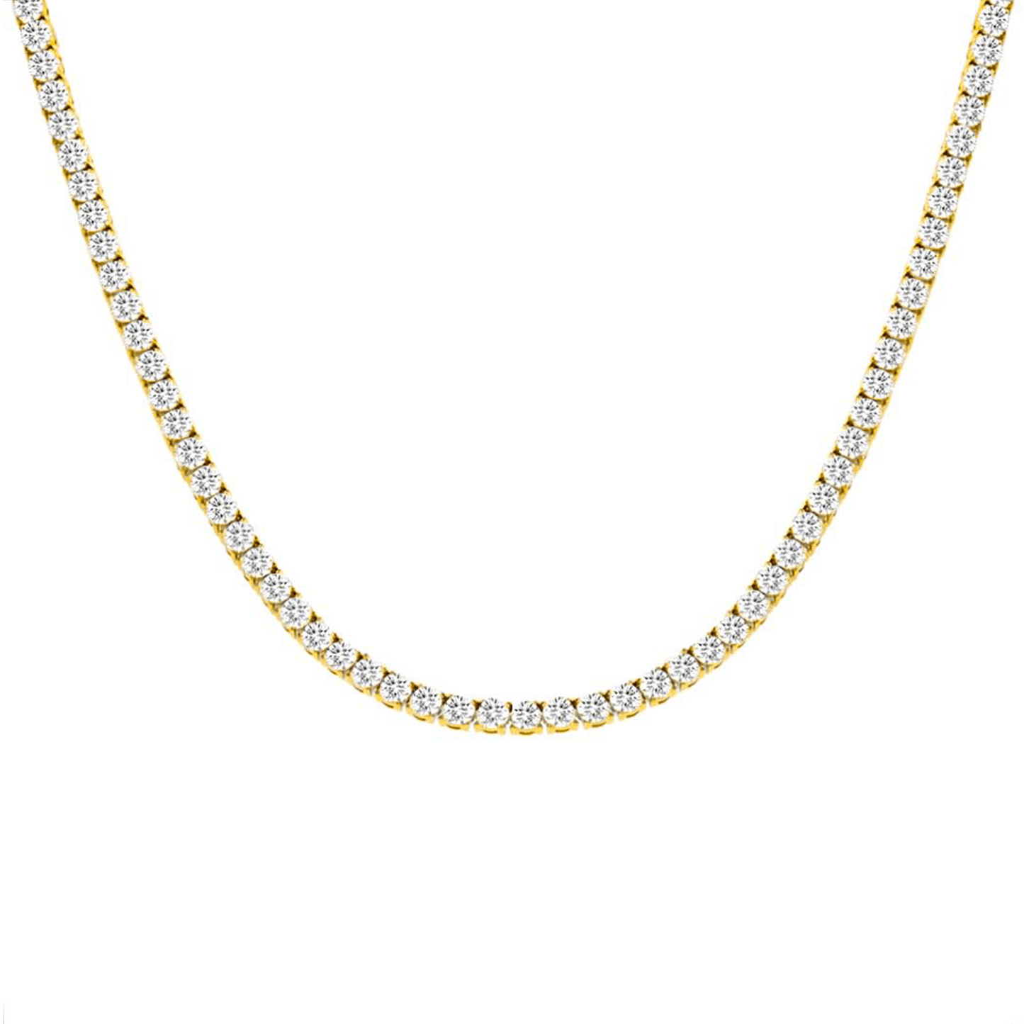 C103G B.Tiff 3mm Gold Tennis Necklace - PBNJ FASHIONS