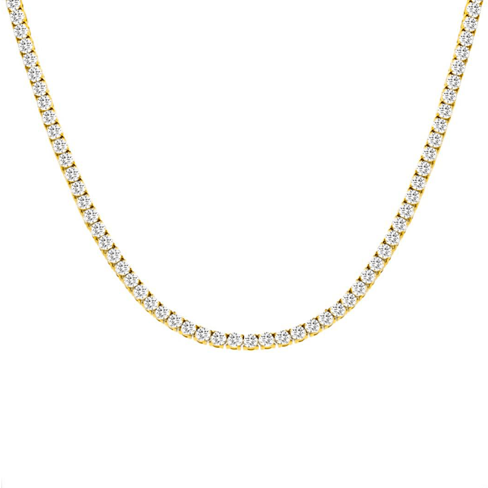 C103G B.Tiff 3mm Gold Tennis Necklace - PBNJ FASHIONS
