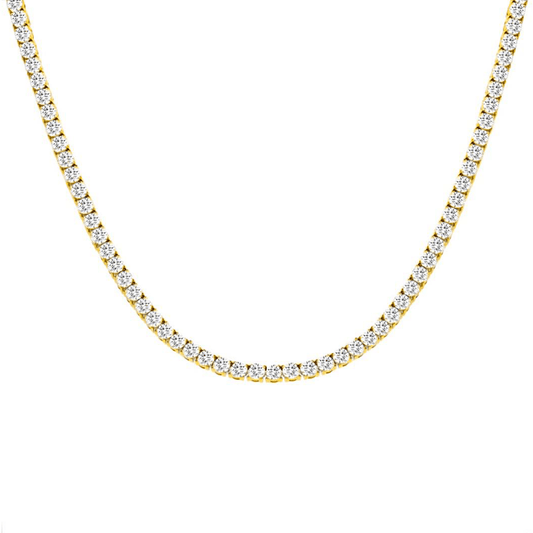 C103G B.Tiff 3mm Gold Tennis Necklace - PBNJ FASHIONS