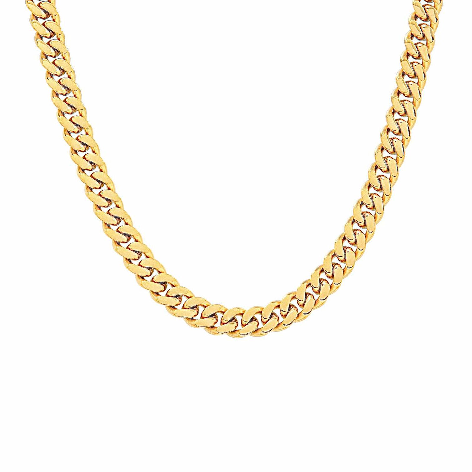 C138G B.Tiff 8mm Gold Flat Cuban Link Necklace - PBNJ FASHIONS