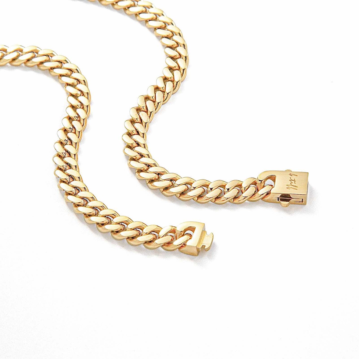 C138G B.Tiff 8mm Gold Flat Cuban Link Necklace - PBNJ FASHIONS