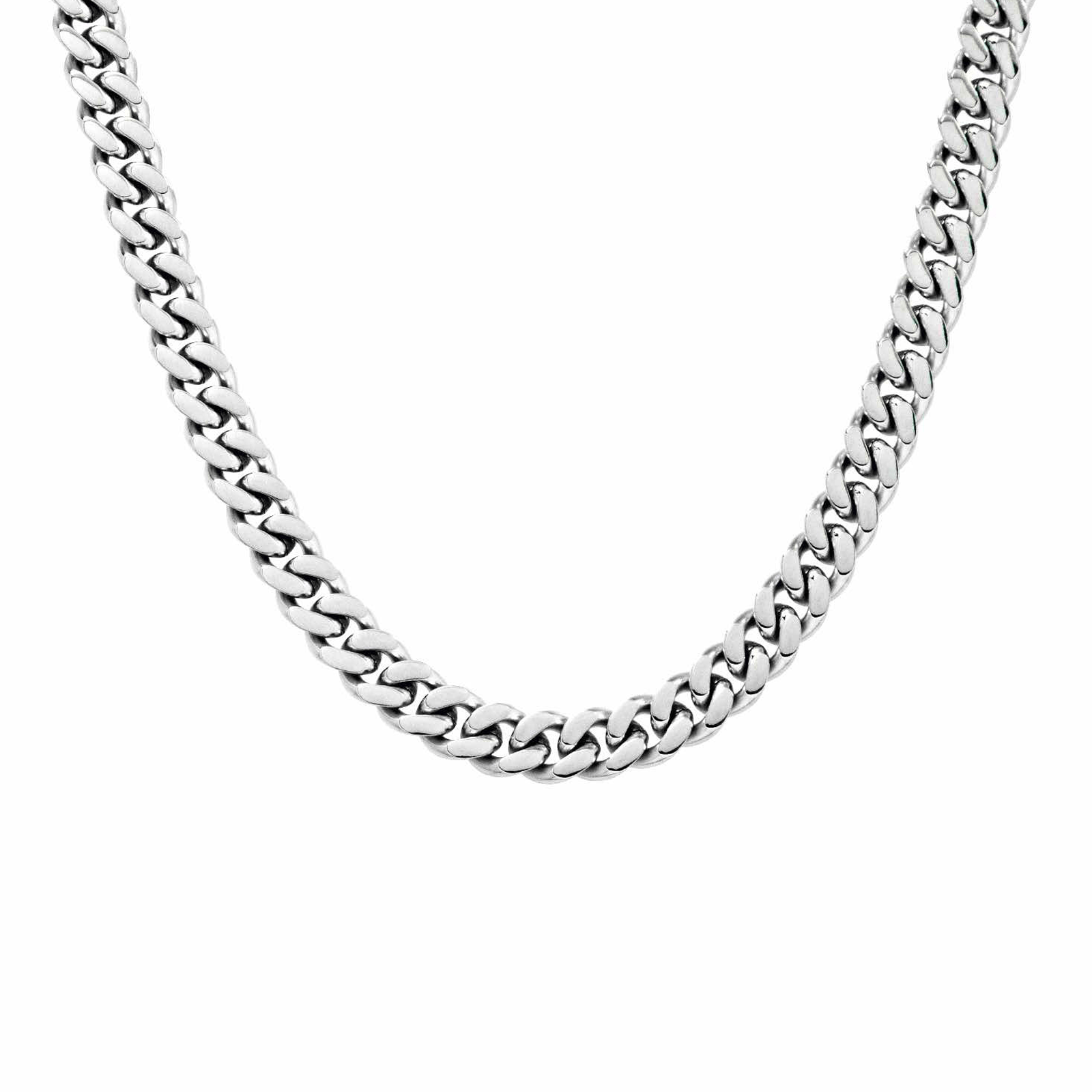 C138W B.Tiff 8mm Flat Cuban Link Necklace - PBNJ FASHIONS