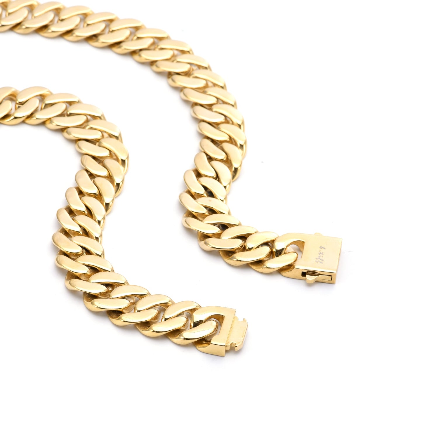 C160G B.Tiff 16mm Gold Plated Flat Cuban Link Necklace - PBNJ FASHIONS