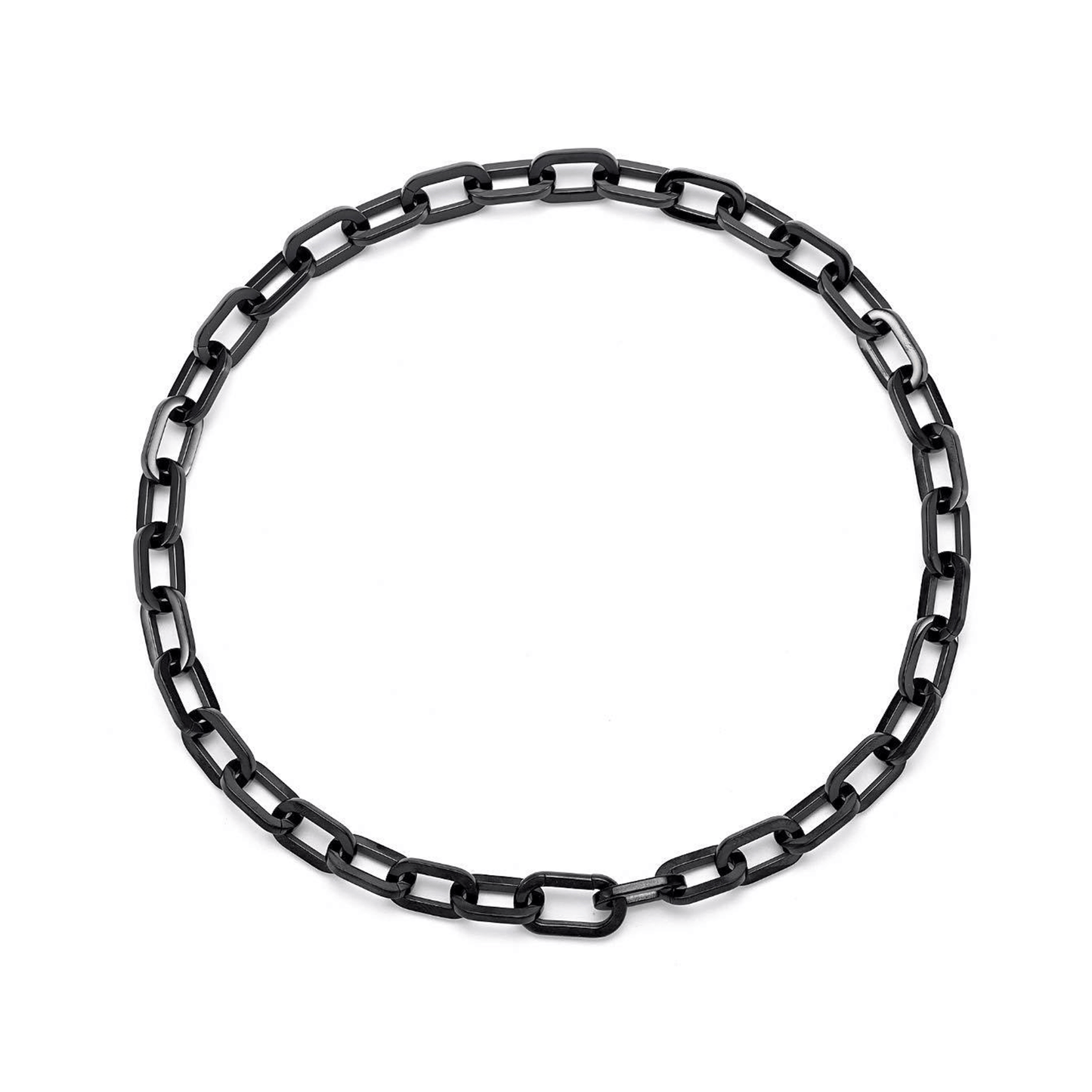 C200B B.Tiff Black Paperclip Chain Necklace - PBNJ FASHIONS