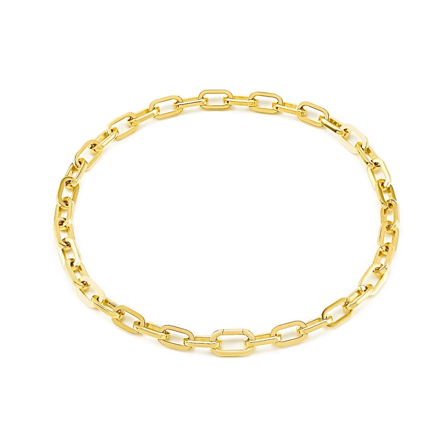 C200G B.Tiff High Polish Gold Paperclip Chain Necklace - PBNJ FASHIONS