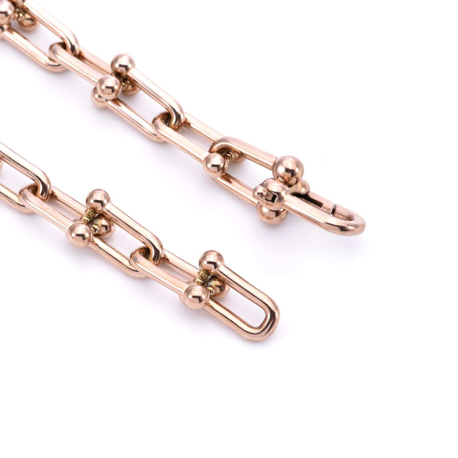 C525RG B.Tiff Rose Gold Horseshoe Link Chain Necklace - PBNJ FASHIONS