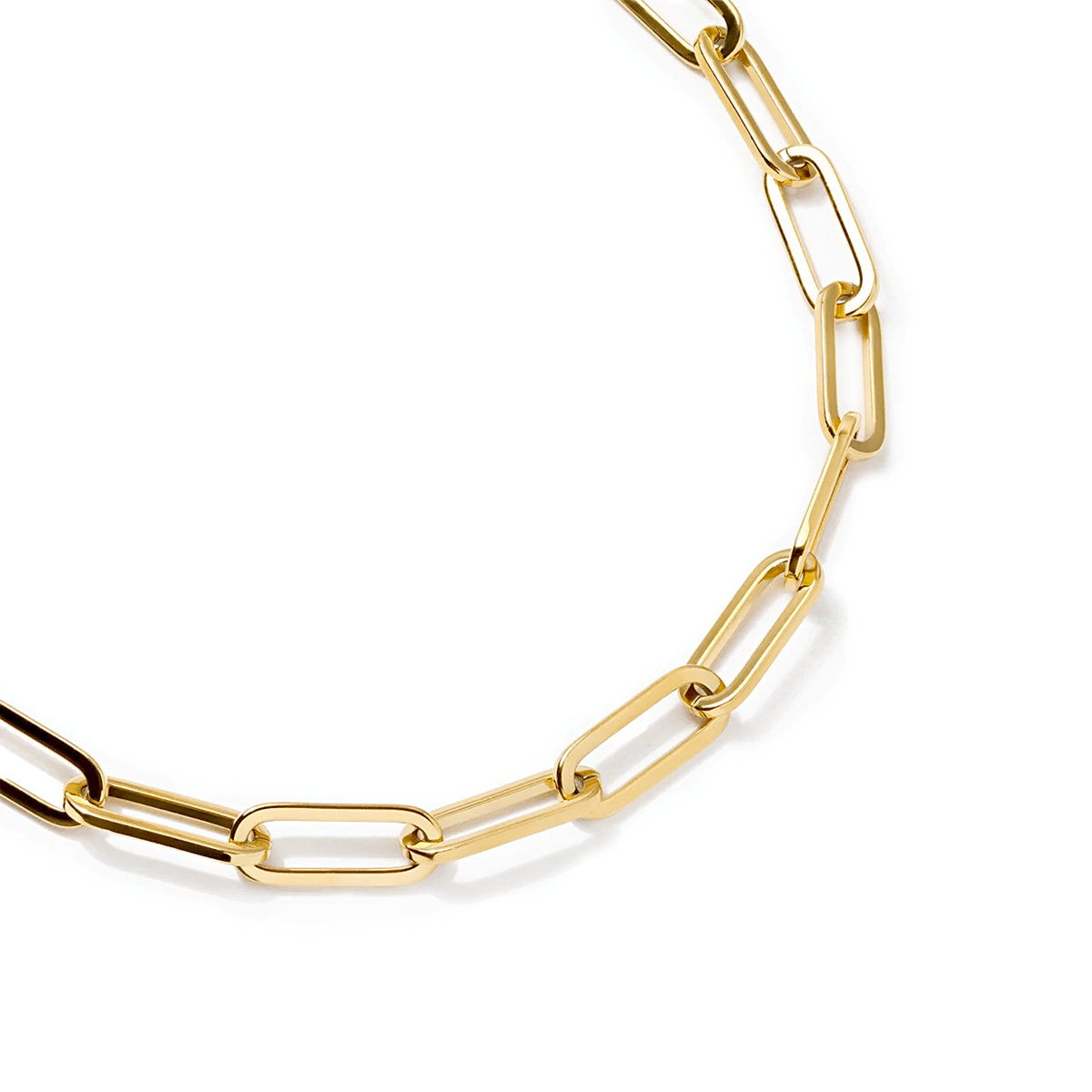 C860G B.Tiff "Jemma" Paperclip Flat Long Adjustable Link Gold Plated Necklace - PBNJ FASHIONS