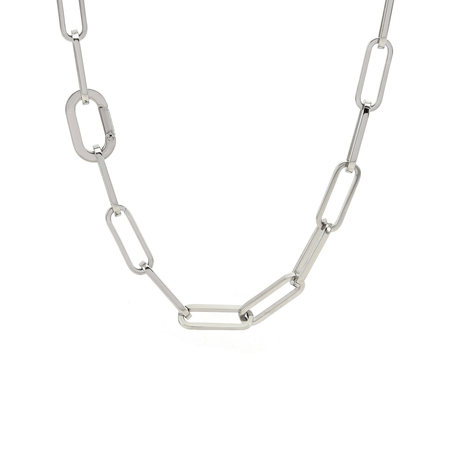 C860W B.Tiff "Jemma" Paperclip Flat Long Adjustable Link Necklace - PBNJ FASHIONS