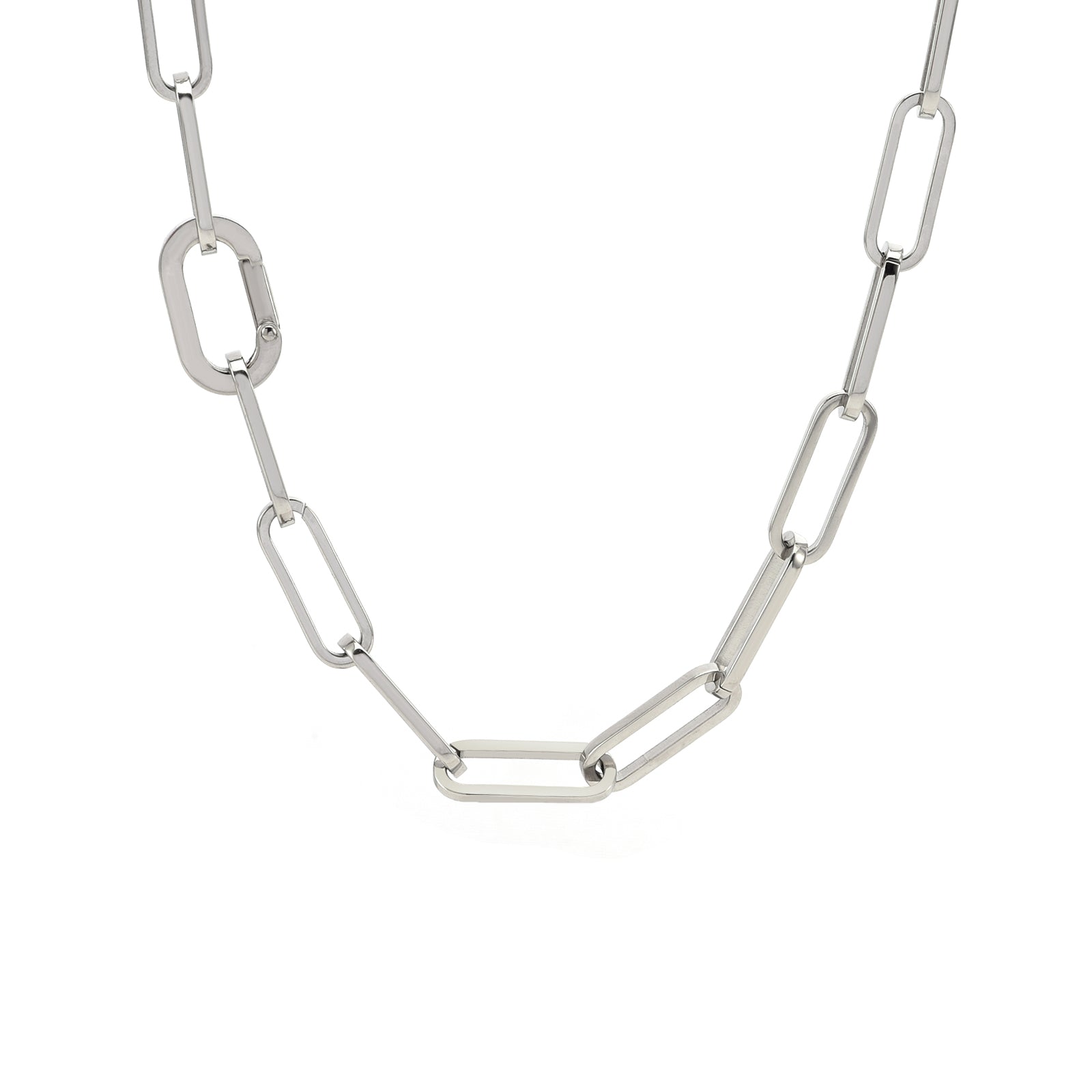 C860W B.Tiff "Jemma" Paperclip Flat Long Adjustable Link Necklace - PBNJ FASHIONS