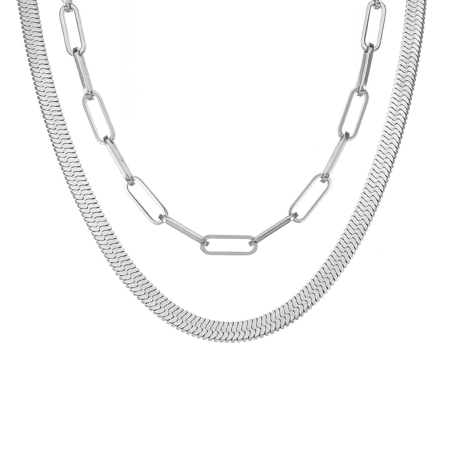 C006W B.Tiff 6mm Herringbone Chain Necklace - PBNJ FASHIONS