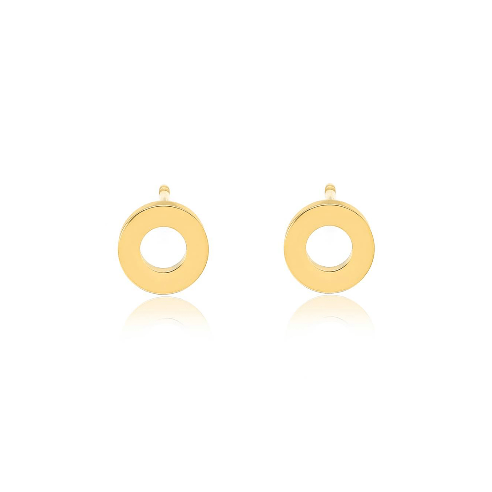 ER001G B.Tiff Gold Open Circle Stud Earrings - PBNJ FASHIONS