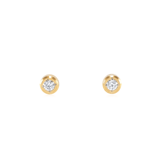 ER002G B.Tiff .05ct Gold Pavé Solitaire Stud Earrings - PBNJ FASHIONS