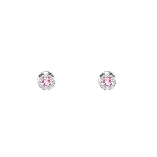 ER002WP B.Tiff .05ct Pink Pavé Solitaire Stud Earrings - PBNJ FASHIONS