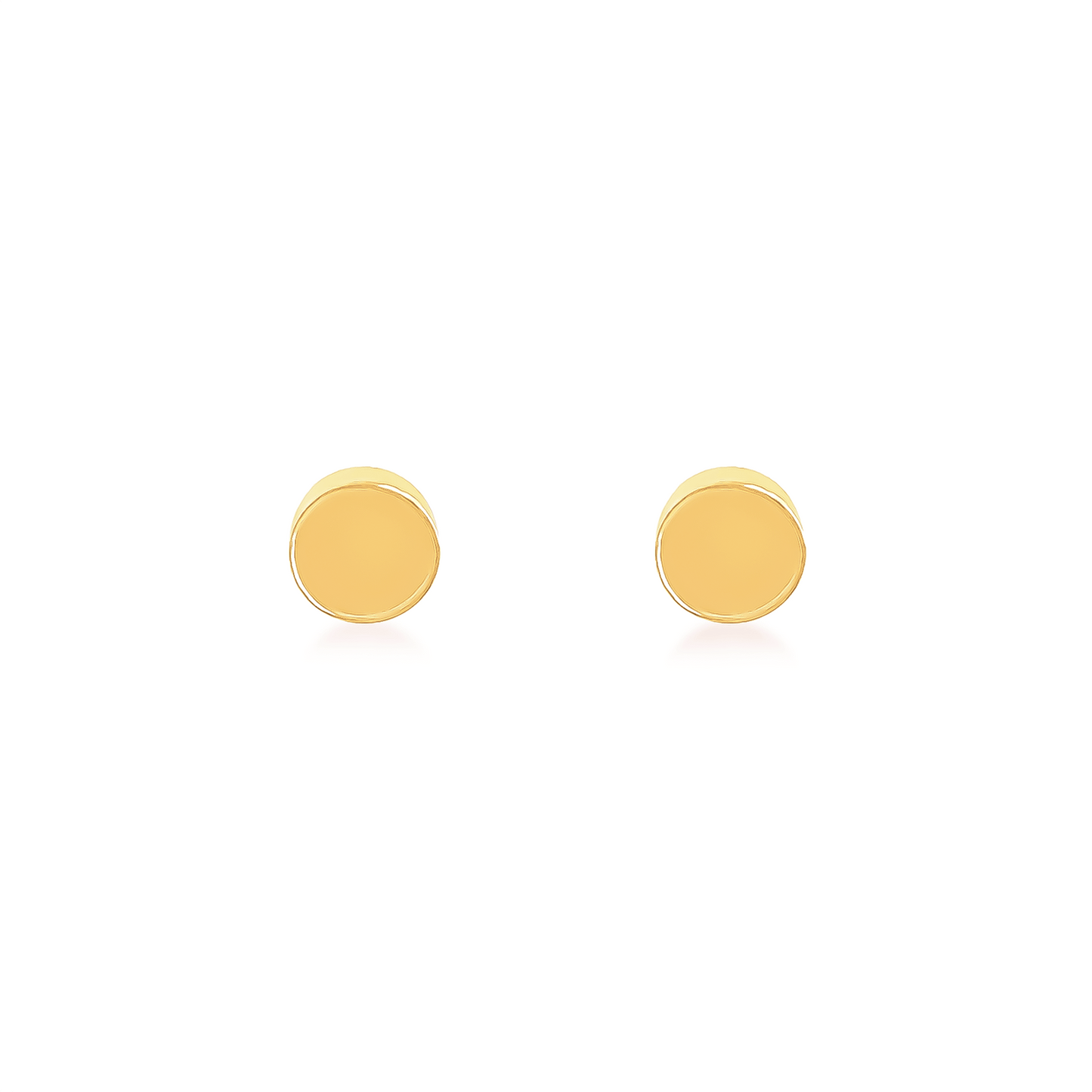 ER003GP B.Tiff High Polish Gold Plain Round Stud Earrings - PBNJ FASHIONS