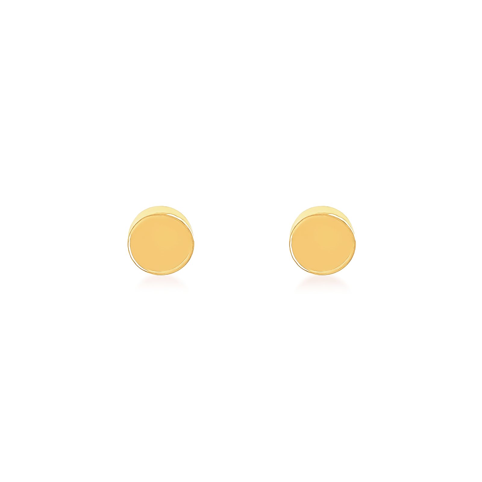 ER003GP B.Tiff High Polish Gold Plain Round Stud Earrings - PBNJ FASHIONS