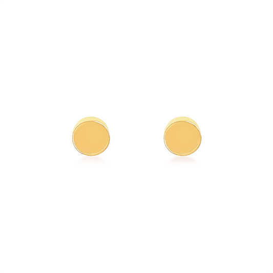 ER003GP B.Tiff High Polish Gold Plain Round Stud Earrings - PBNJ FASHIONS