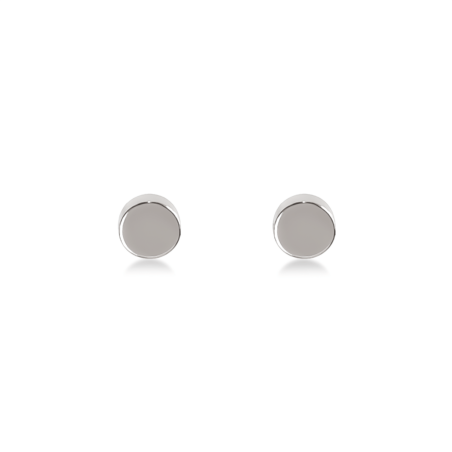 ER003WP B.Tiff High Polish Plain Round Stud Earrings - PBNJ FASHIONS