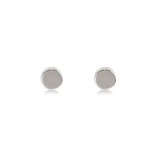 ER003WP B.Tiff High Polish Plain Round Stud Earrings - PBNJ FASHIONS