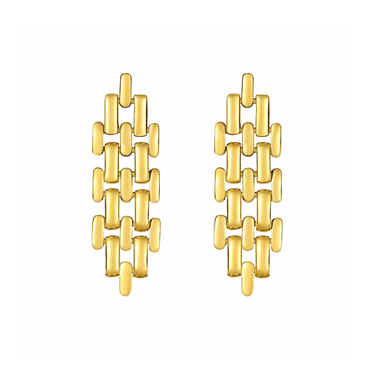 ER004G B.Tiff Gold Ripple Earrings - PBNJ FASHIONS