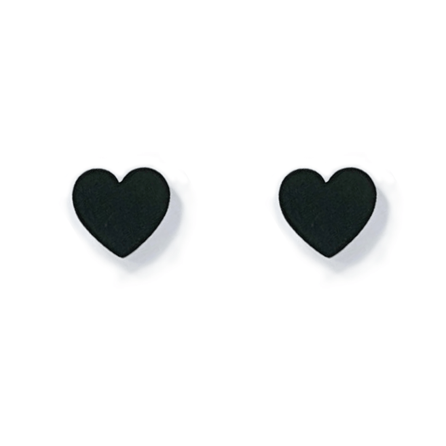 ER005B B.Tiff Black Heart Stud Earrings - PBNJ FASHIONS