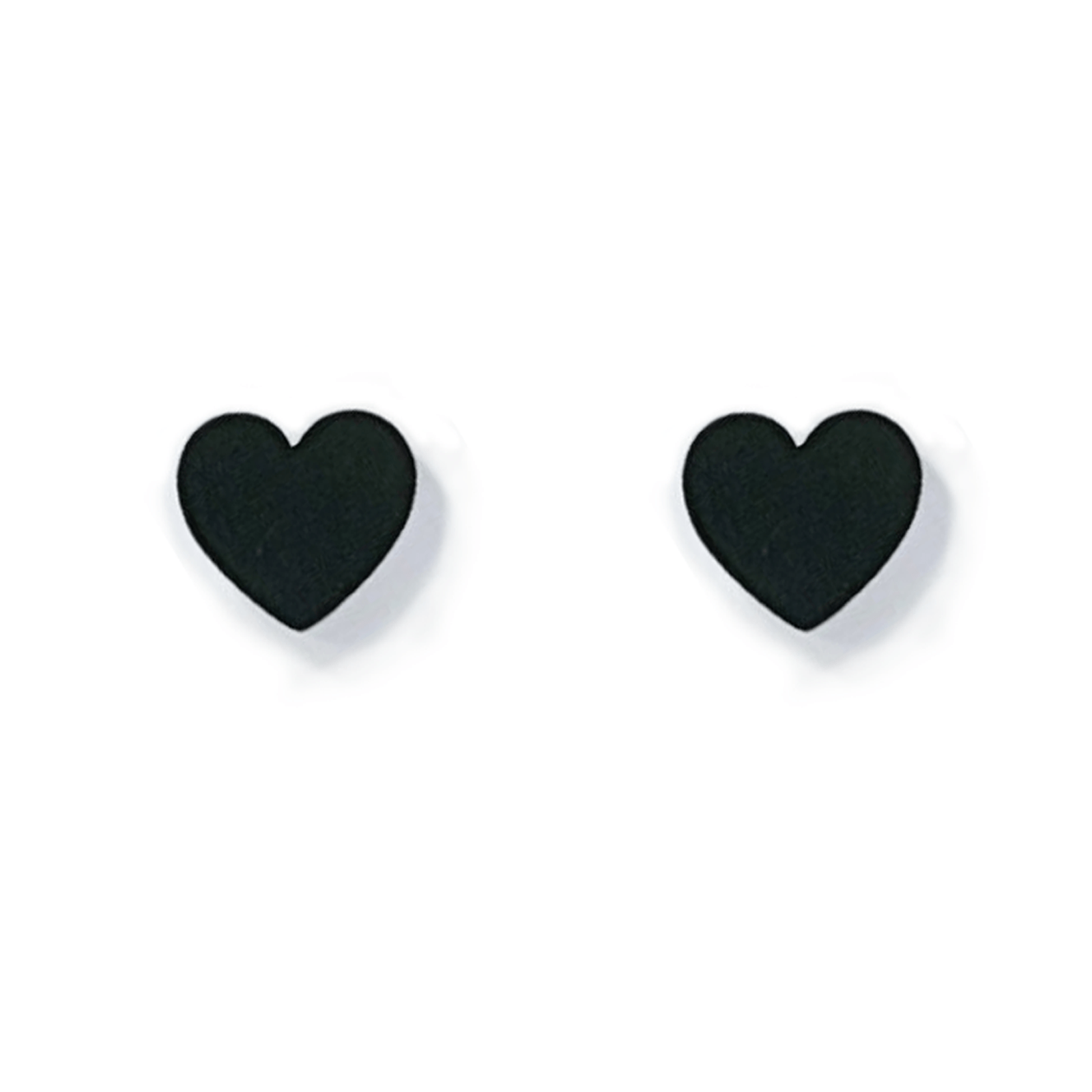 ER005B B.Tiff Black Heart Stud Earrings - PBNJ FASHIONS