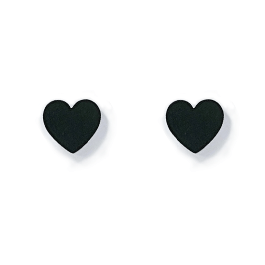 ER005B B.Tiff Black Heart Stud Earrings - PBNJ FASHIONS