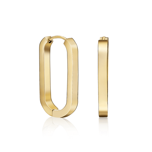 ER080G B.Tiff Gold Padlock Hoop Earrings - PBNJ FASHIONS