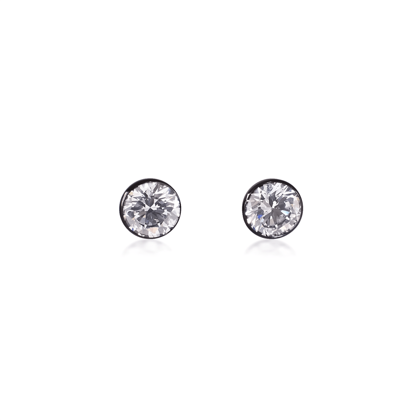 ER101B B.Tiff Black 1 ct Solitaire Stud Earrings - PBNJ FASHIONS