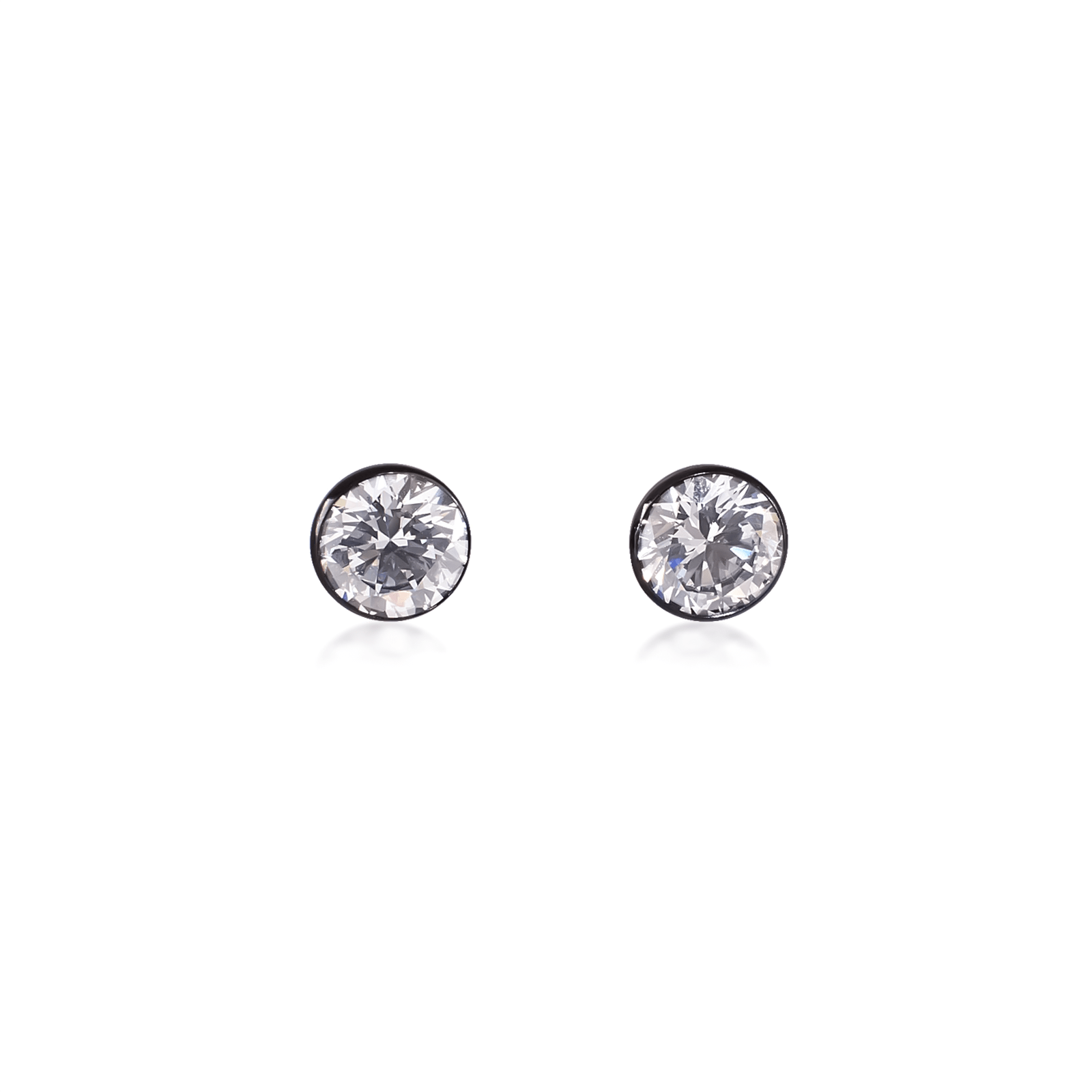 ER101B B.Tiff Black 1 ct Solitaire Stud Earrings - PBNJ FASHIONS