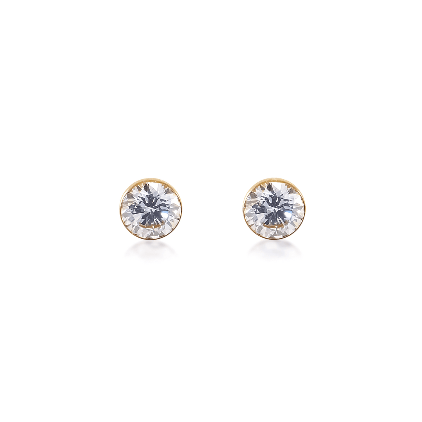ER101G B.Tiff Gold 1 ct Solitaire Stud Earrings - PBNJ FASHIONS