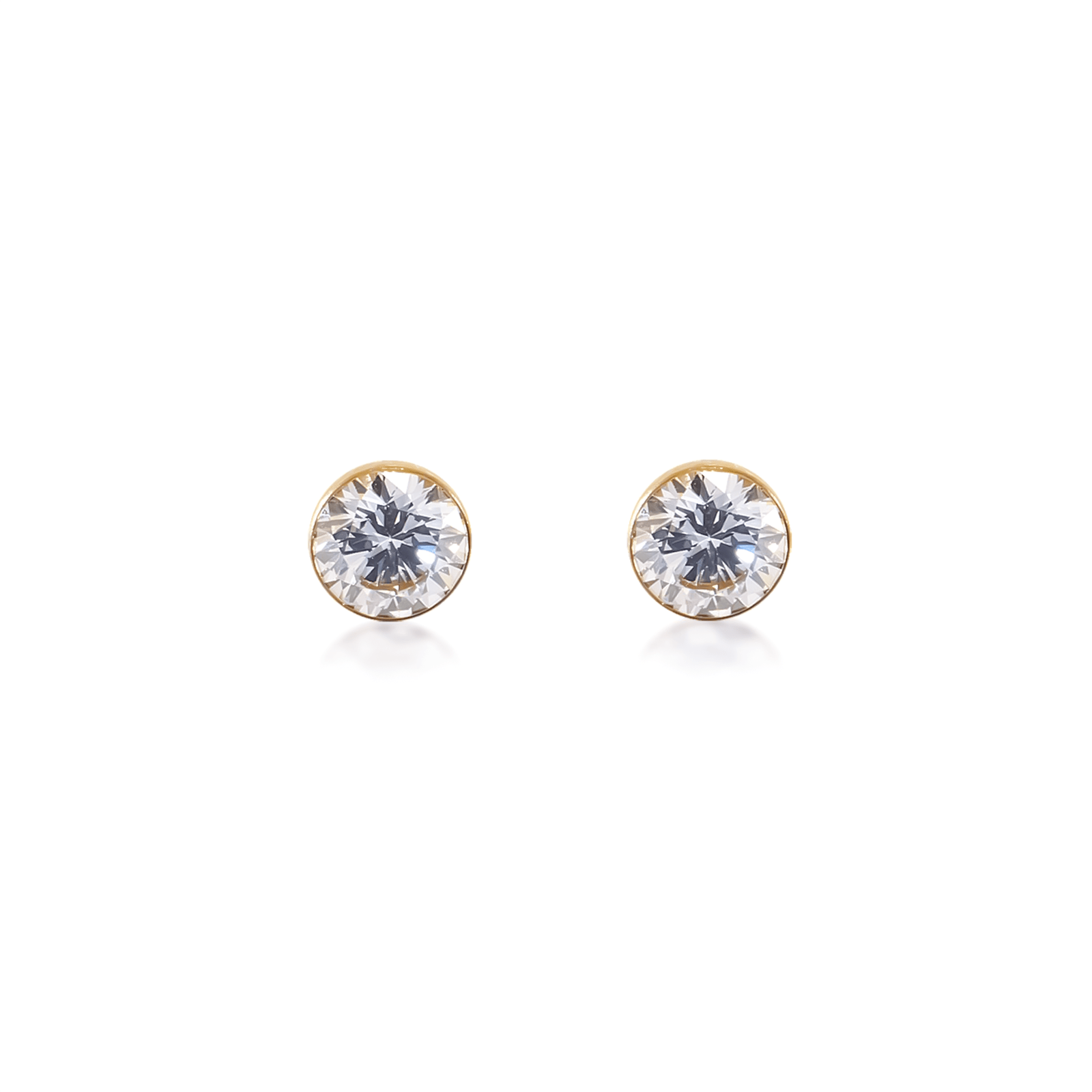 ER101G B.Tiff Gold 1 ct Solitaire Stud Earrings - PBNJ FASHIONS