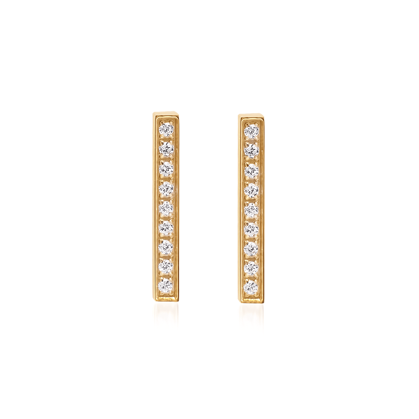 ER107G B.Tiff Gold 9 - Stone Short Bar Earrings - PBNJ FASHIONS