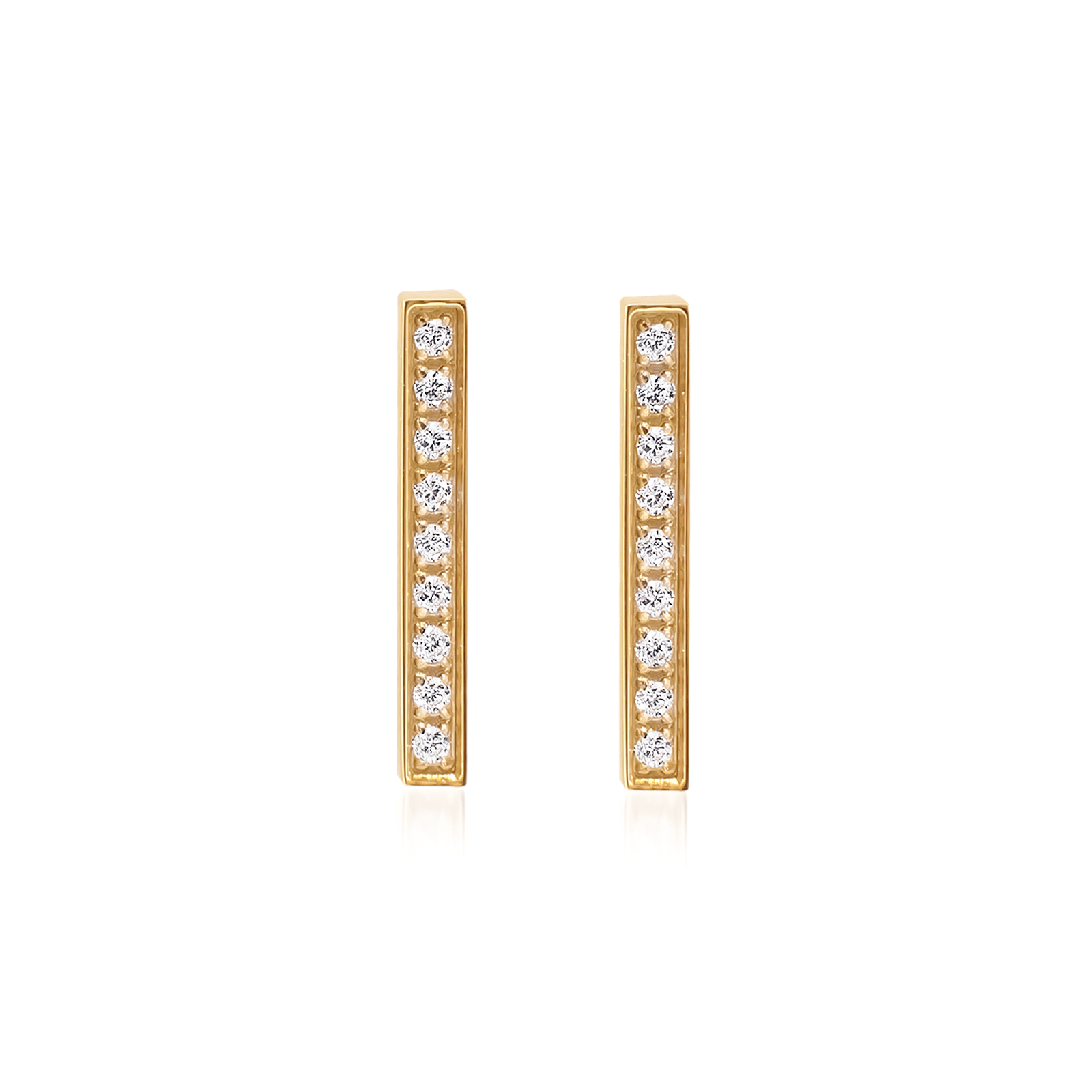 ER107G B.Tiff Gold 9 - Stone Short Bar Earrings - PBNJ FASHIONS