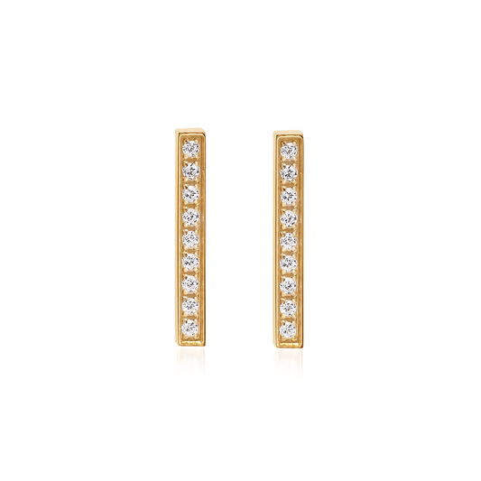 ER107G B.Tiff Gold 9 - Stone Short Bar Earrings - PBNJ FASHIONS